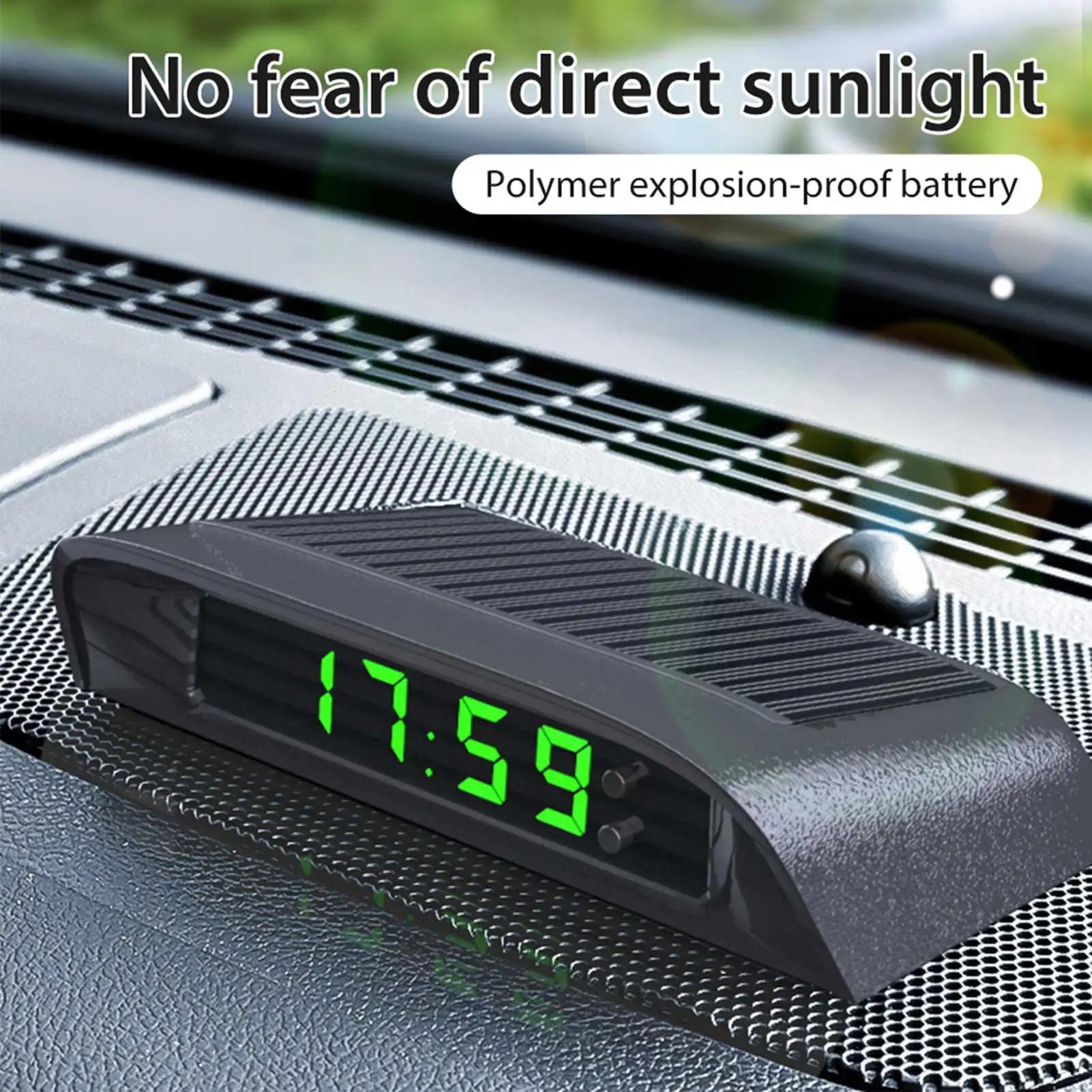 Horloge Numérique Interne de Voiture avec Batterie spatirée, Accessoire de Décoration Solaire, 6224