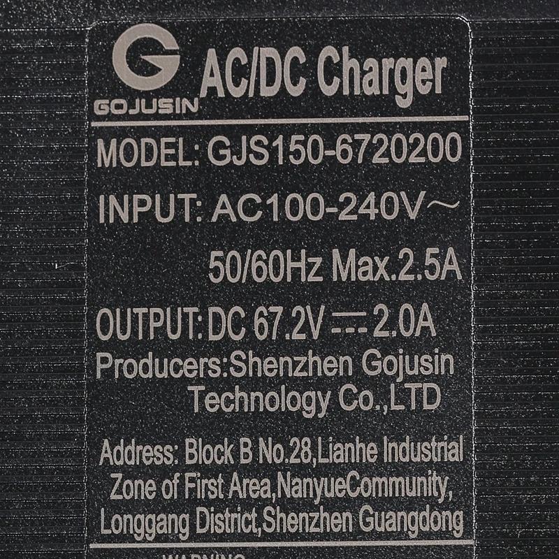 Chargeur de batterie pour scooter électrique, GX16, pipeline 67,2 V, AC, DC, Eddie ion, modèle 60V,
