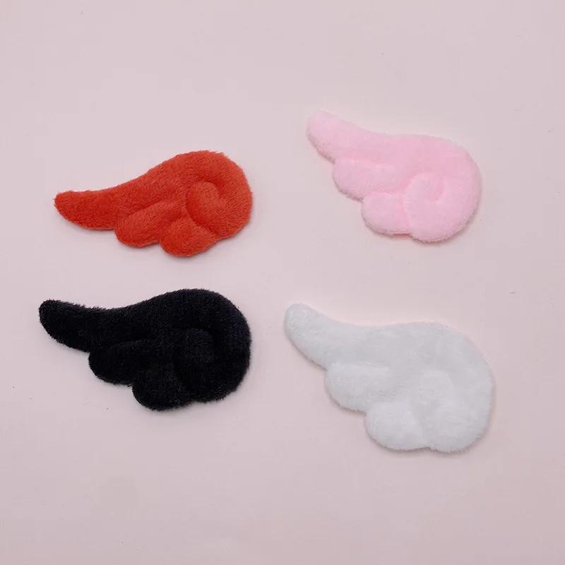 7*4Cm 40 pièces/lot peluche feutre aile d'ange rembourré Appliques pour bricolage enfants pince à ch