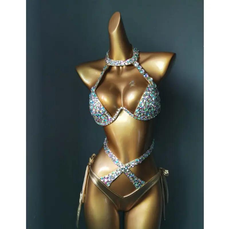 Ensemble de bikini en cristal de diamant pour femmes, costume de vacances Vénus, maillot de bain Bli