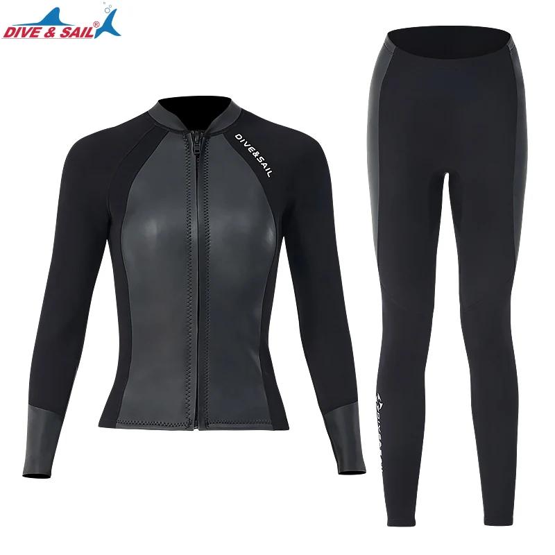 Combinaisons hauts et bas pour hommes/femmes, veste en néoprène, leggings, gilet pour la natation, l