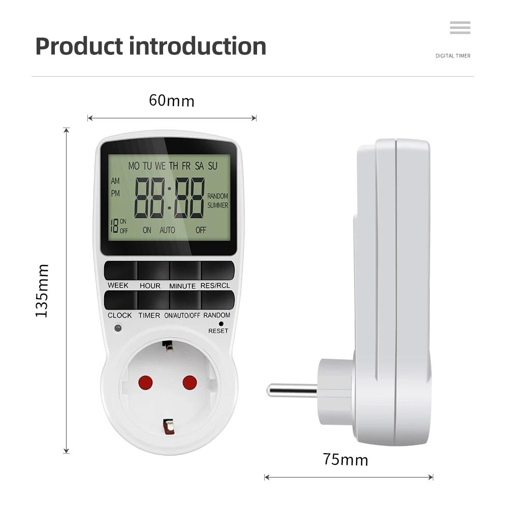 Minuterie numérique électronique, minuterie de cuisine programmable, prise de contrôle 220V EU US UK