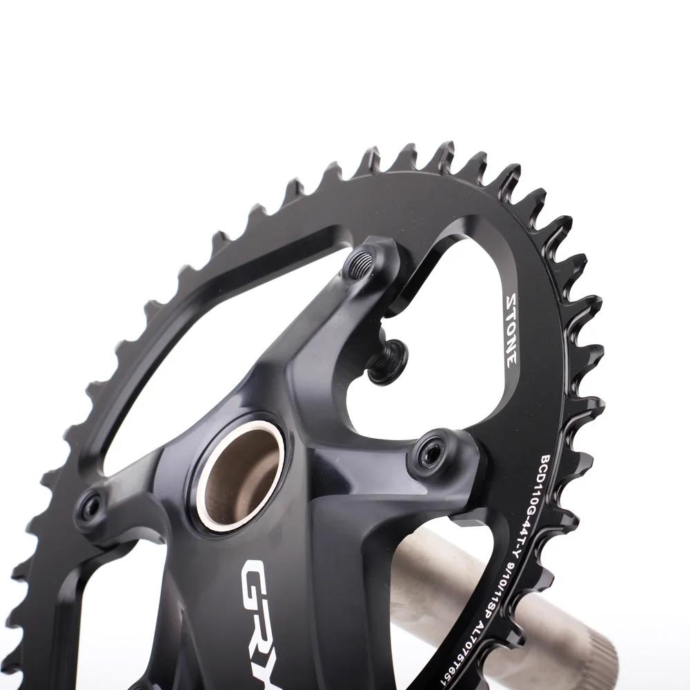 Plateau de vélo simple circulaire en pierre CNC, 34-60T, BCD110, gravier JOWheel pour GRX jasbardage