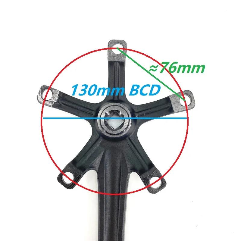 Litepro – manivelle de vélo pliant en alliage d'aluminium, avec trou carré de 130mm, 170mm, noir, ro