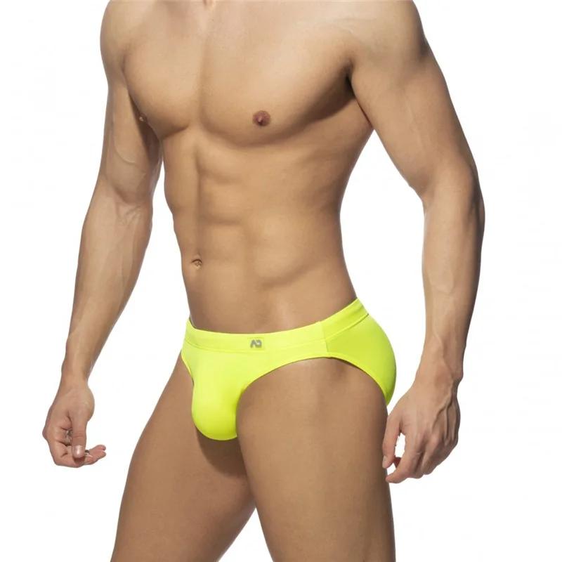 Solide Push up hommes néon maillot de bain Bikni bref troncs Unerwear Sexy maillots de bain plage Su