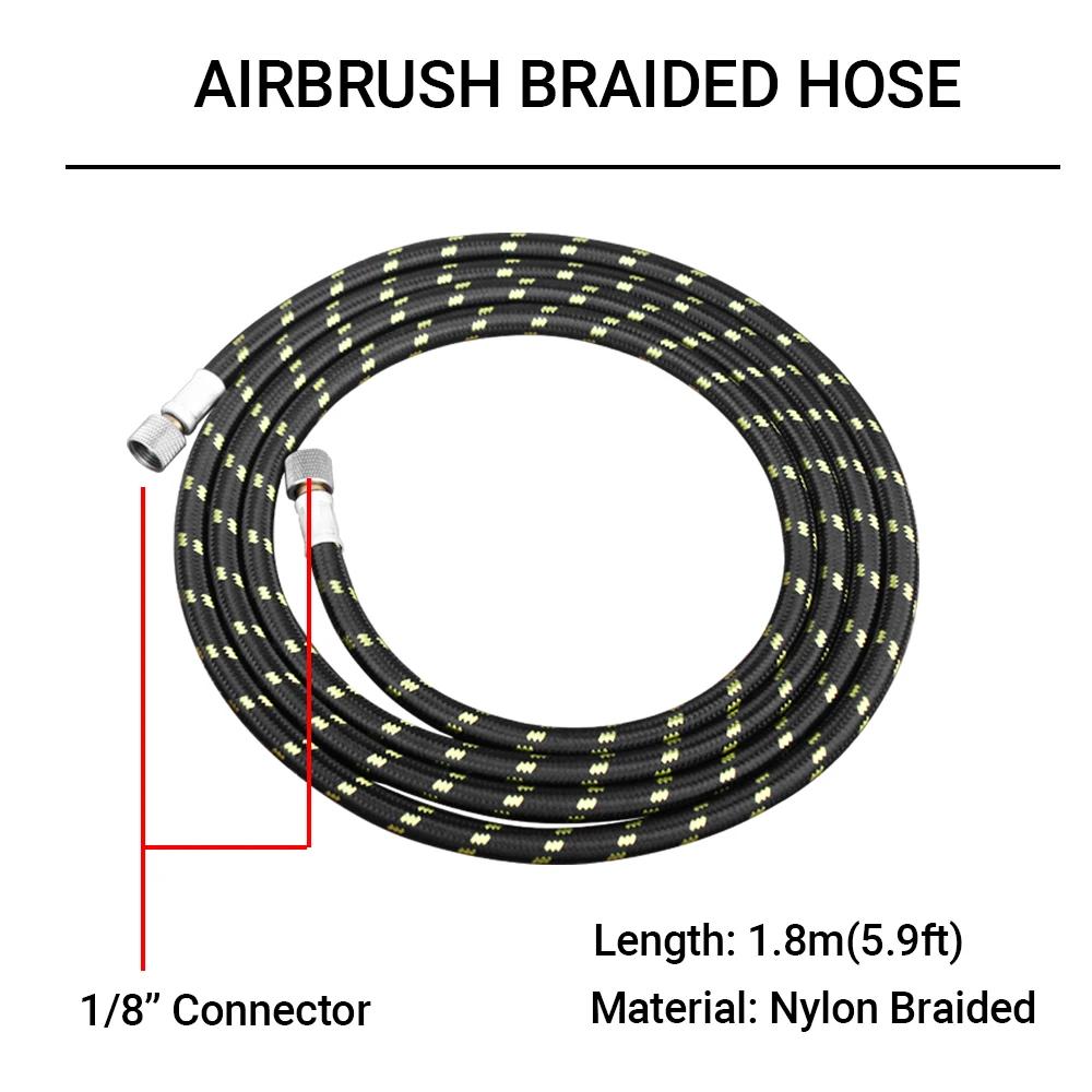 Tuyau d'aérographe tressé en Nylon professionnel avec raccord de taille Standard 1/8 "* 1.8 m(5.9 pi