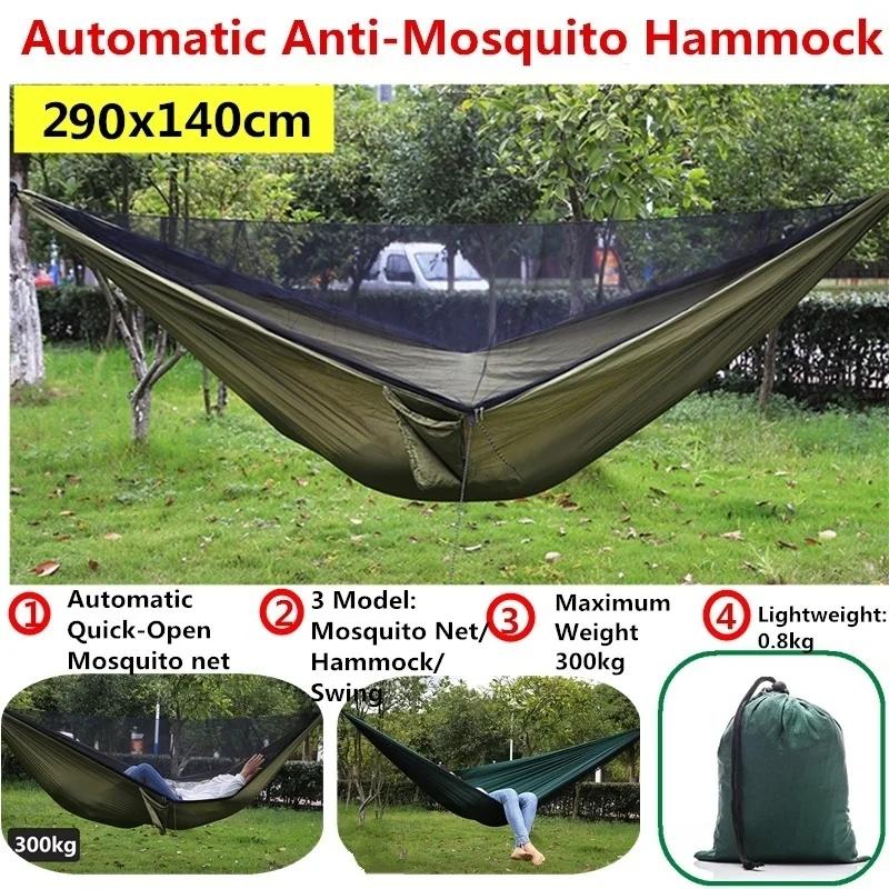 Hamac de Camping moustiquaire et auvent de hamac hamac en Nylon Portable sangles d'arbre de mouche d