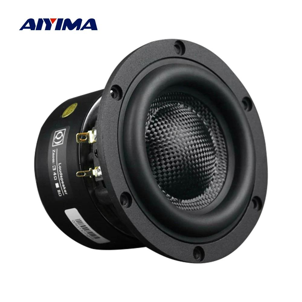 AIYIMA – haut-parleur de caisson de basses 4 pouces, 1 pièce, HiFi, pour Home cinéma, en Fiber de ve