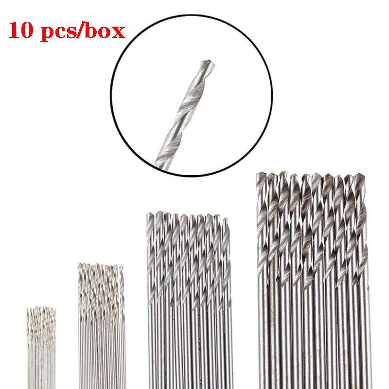 10 pièces de haute qualité HSS foret hélicoïdal à tige droite 0.3-3.5mm jeu de forets hélicoïdaux po