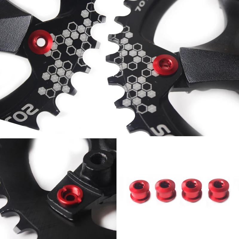 BUCKLOS 4 pièces vis de roue à chaîne de vélo boulons de plateau de cyclisme en alliage d'aluminium