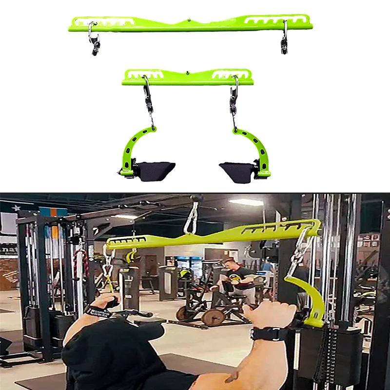 Barre traction LAT multi-poignées salle sport - Machine poulie câble musculation dos
