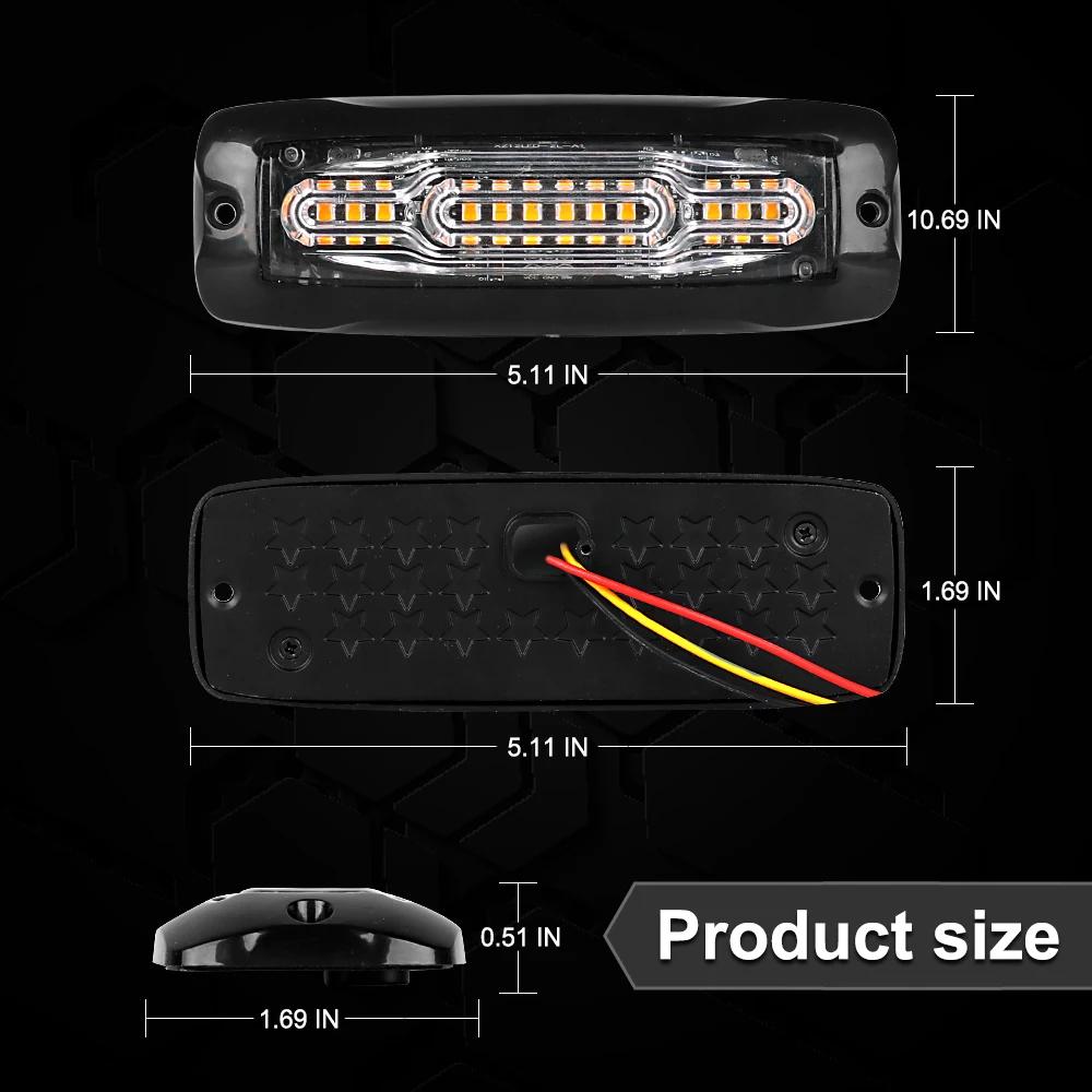 Lumière stroboscopique d'ambulance d'urgence 16 Modes d'éclairage clignotant 12W camions pick-up LED