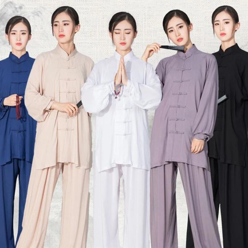 Tai chi solide coton 6 couleurs haute qualité Wushu Kung fu vêtements enfants adultes Arts martiaux