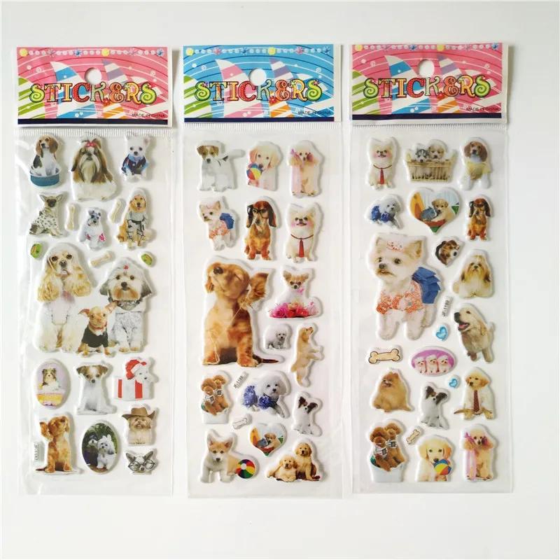 Autocollants 3d chien et chat Marie, 6 feuilles, pour voiture, Scrapbook, animaux, poisson, dinosaur