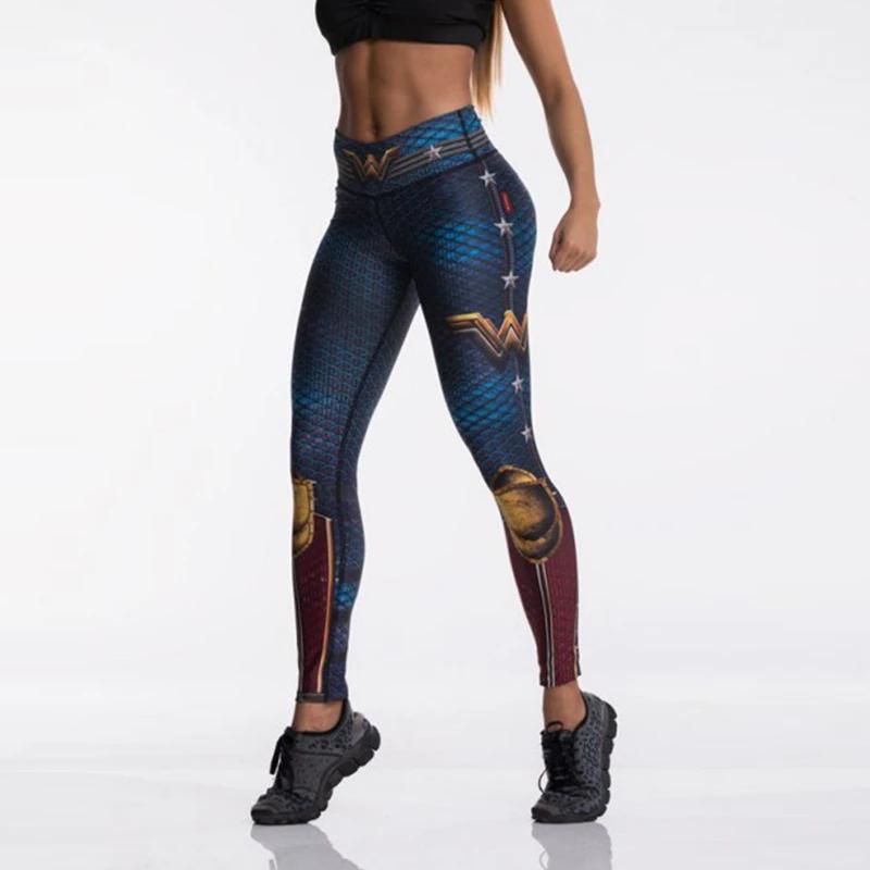 Femmes Sport Leggings impression 3D élastique taille haute Yoga pantalon super-héros Leggins Gym Fit