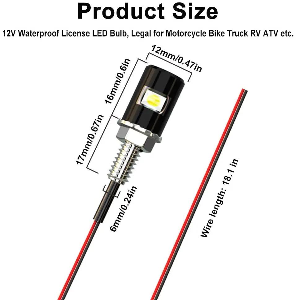 LED voiture moto plaque d'immatriculation lumières lampe Auto queue avant vis boulon ampoules lampes