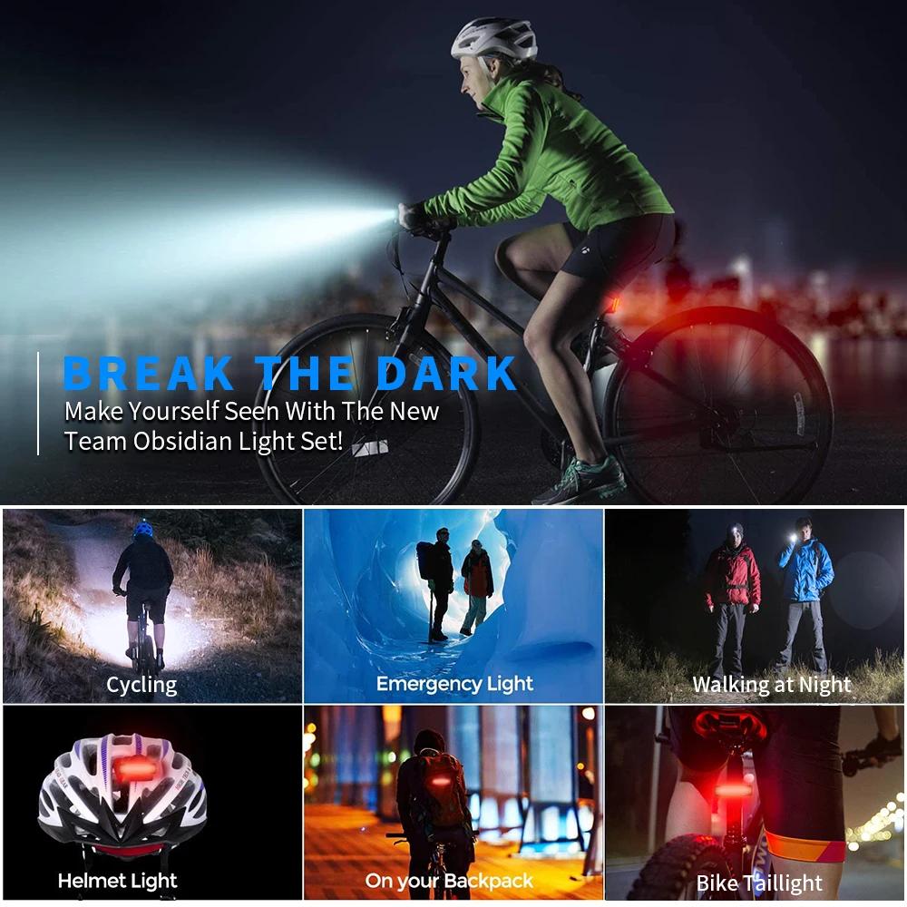 NATFIRE 6 LED lumière de vélo 3600 Lumen lampe de vélo Rechargeable lampe de poche avant et arrière