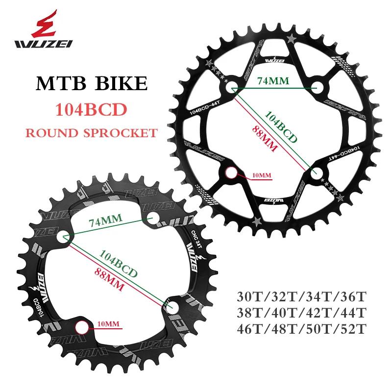 WUZEI 104BCD – chaîne ronde 30T 32T 34T 36T 38T 40T 42T 44T 46T 48T 50T 52T, roue à chaîne étroite e