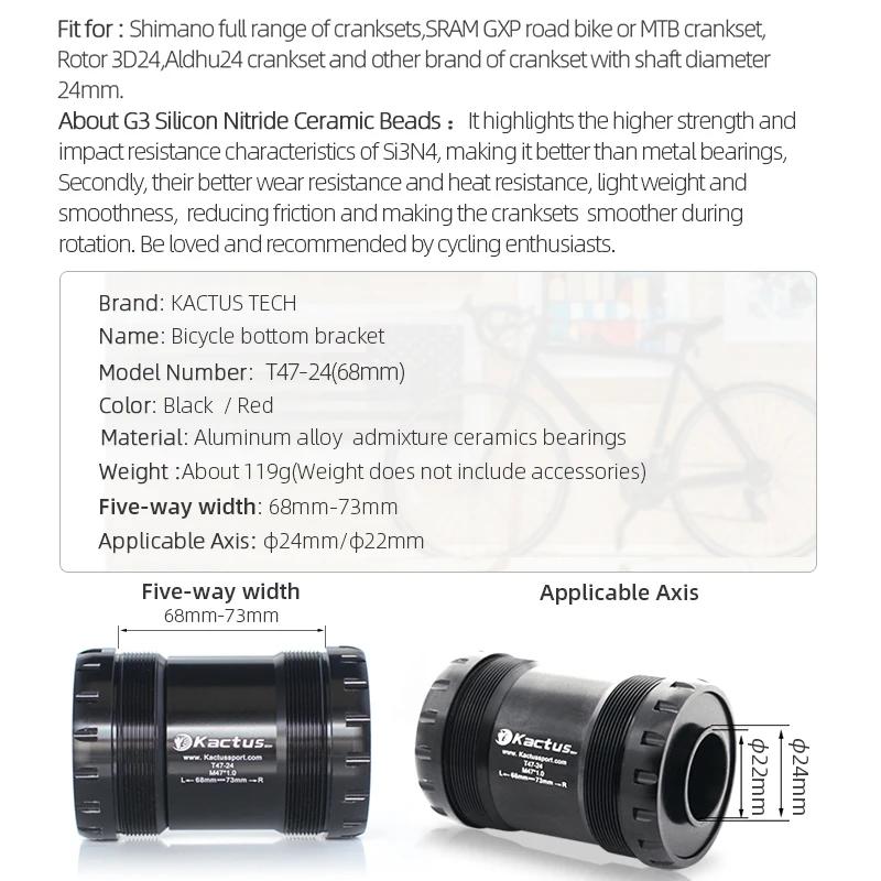 Support de pédalier de vélo T47-24(68mm) pour Shimano/SRAM GXP/Rotor/Aldhu/Trek Emonda, pédalier à a
