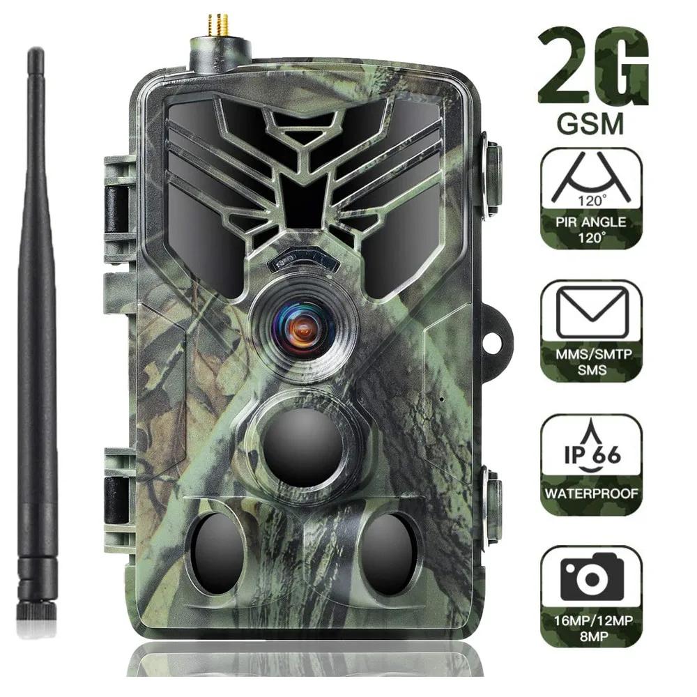 Caméras de chasse sans fil 2G SMS MMS SMTP 20MP 1080P avec détection de mouvement 120°, vision noctu