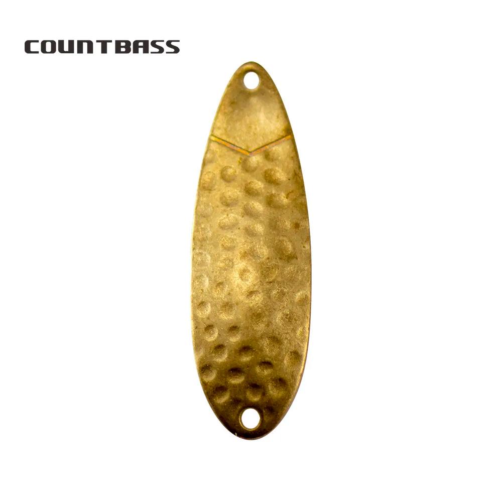 COUNTBASS-Cuillère de pêche en laiton, leurres blancs martelés, bar, brochet, truite, stade, 50 pièc