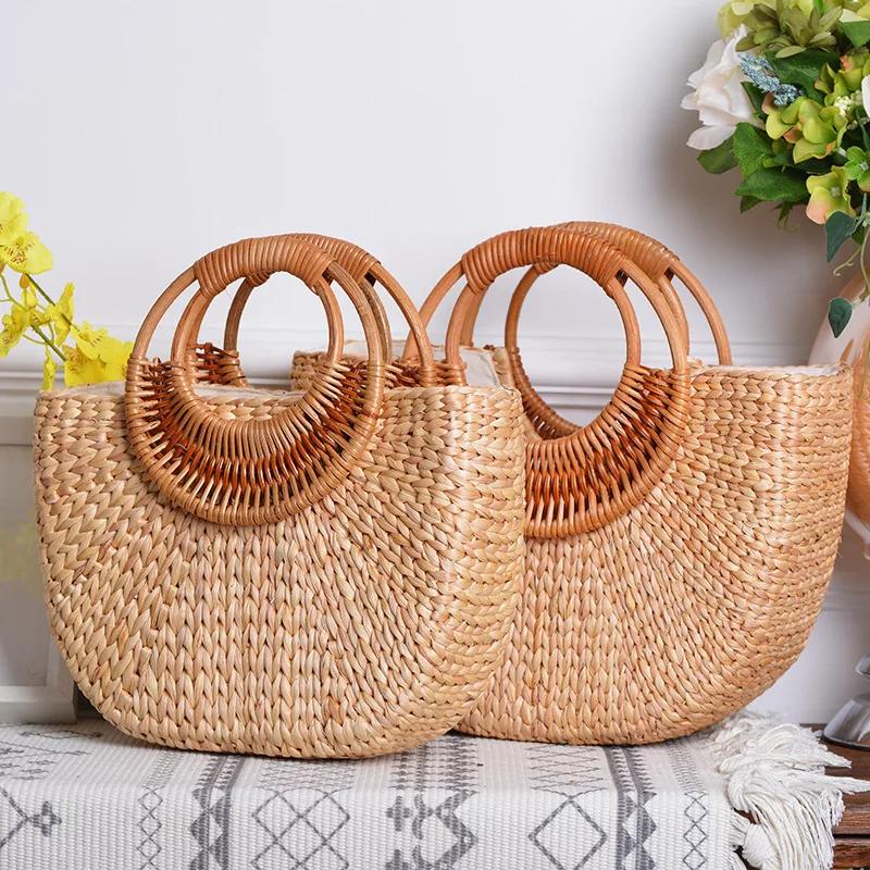 YoReAi-Sac de plage en paille tissé pour femme, élégant, style bohème, grand fourre-tout, sac à main