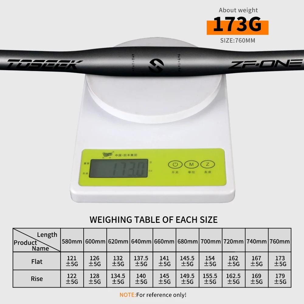 Guidon de vélo de montagne TOSEEK ZF-ONE en fibre de carbone pleine, guidon de vélo de montagne 31,8