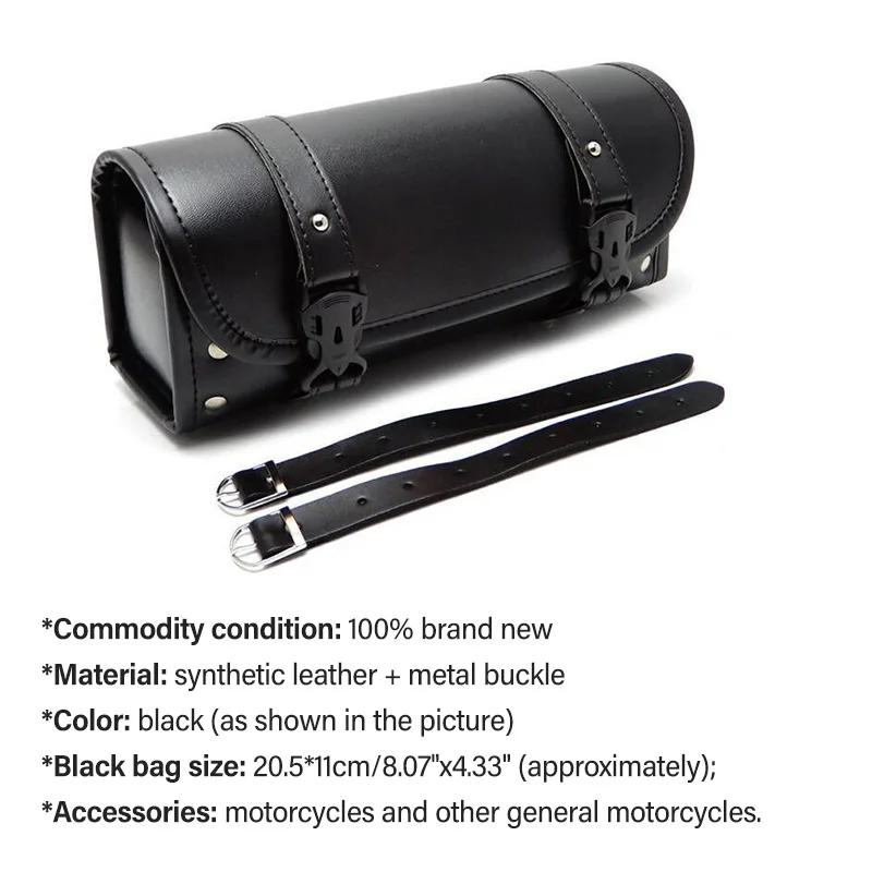 Sacoches de moto en cuir PU, sac à outils pour fourche avant et queue, bagages pour Harley Chopper B