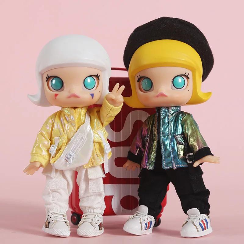 Vêtements pour bébé OB11, accessoires de poupée BJD 1/12, salopette, pantalon, T-shirt à manches cou