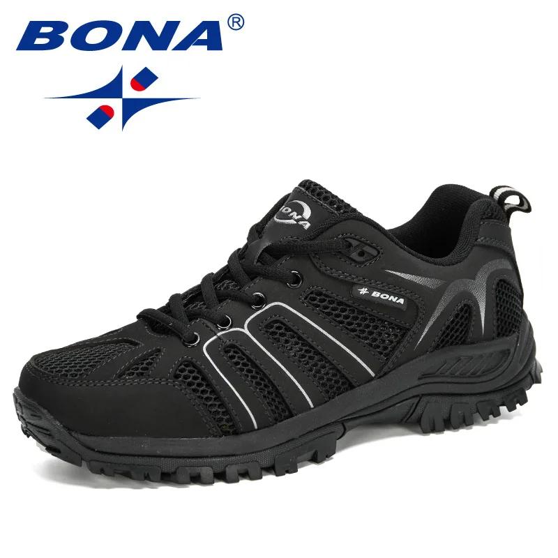 BONA-Chaussures de course en maille coordonnantes pour hommes, baskets de marche confortables, de sp
