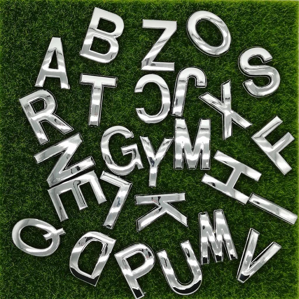 Autocollants de lettres de l'alphabet 3D, 5cm, pour appartement, hôtel, maison, plaque de porte, arm