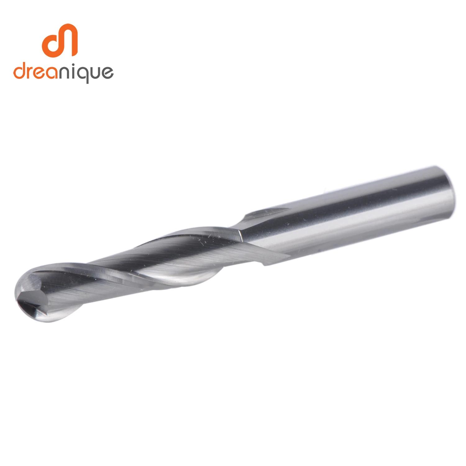 Dreanique 1pc fraise à bout sphérique en carbure 2 cannelures R0.5-R4.0 fraise en bout pour bois et