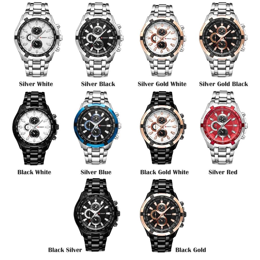 CURREN 8023 montre à Quartz pour hommes étanche Sport militaire montres homme affaires en acier inox