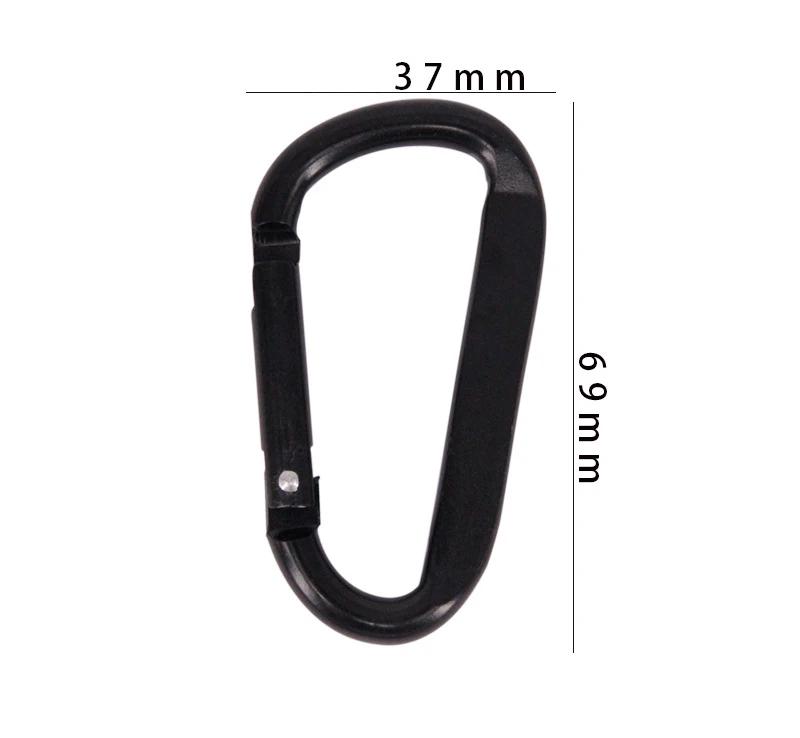 Mousqueton en alliage d'aluminium noir, anneau en D, Clip de porte-clés de Camping, mousqueton, Kit