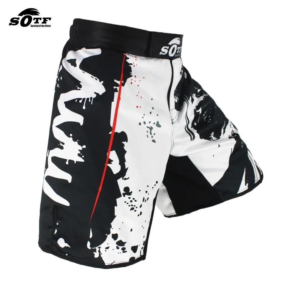 SOTF noir taille élastique Bushido Fitness féroce ninja combat sport shorts tigre Muay Thai mma shor