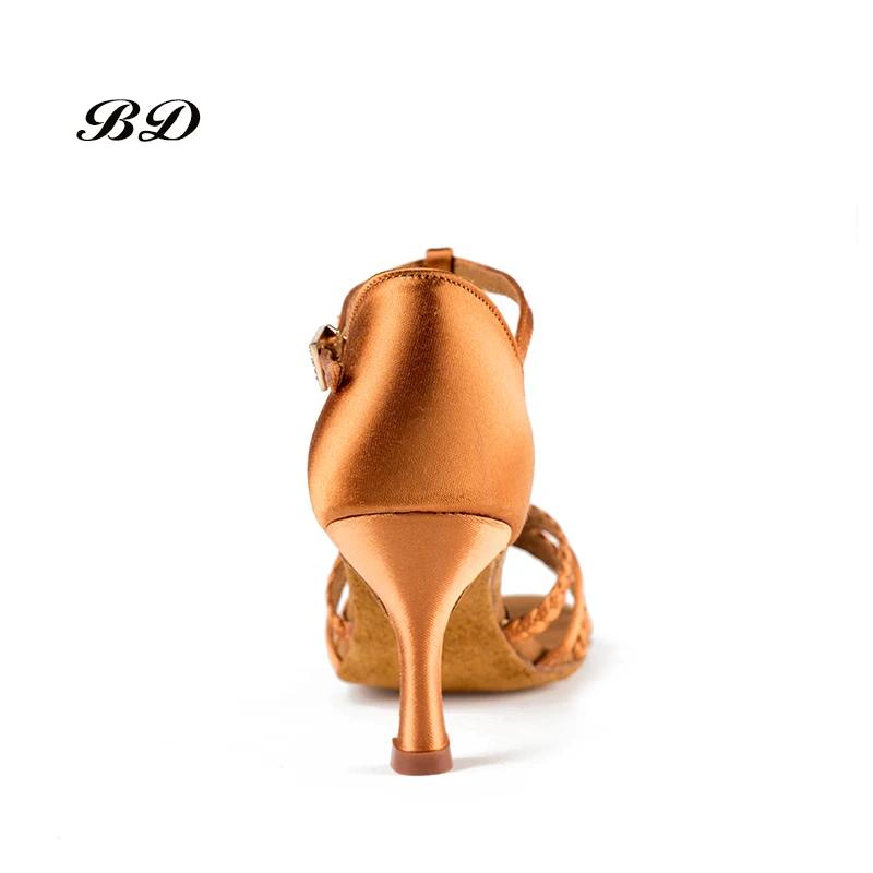 BDDANCE – chaussures de danse latine de qualité supérieure, en Satin importé, avec boucle en diamant