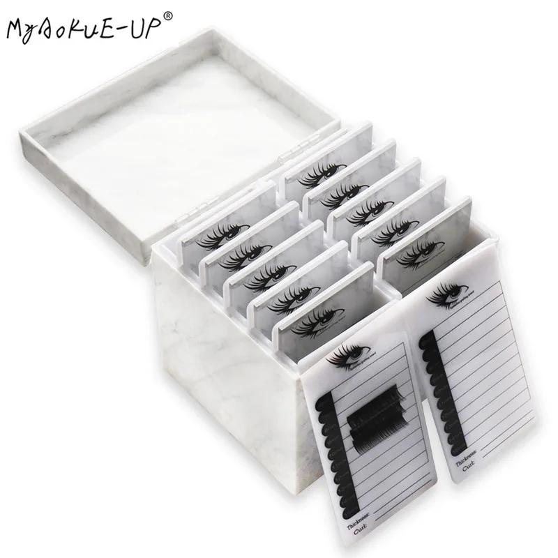 Boîte de Rangement à 5/10 Couches pour Faux-Cils, Palette de Maquillage, Support pour Colle, Outils