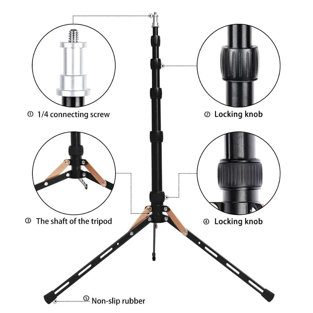 FOSOTO-Trépied lumineux portable FT-140, support pour appareil photo, téléphone, flash d'éclairage p