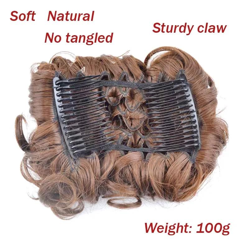 Jeedou synthétique Updos cheveux bouclés Chignon pince sur cheveux Chignon Pad Style rétro femmes po