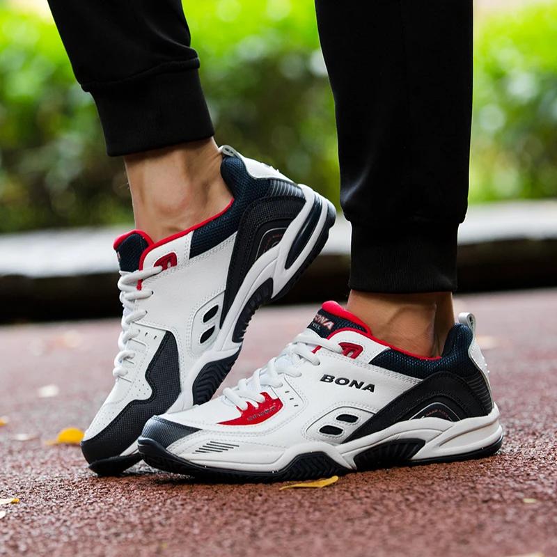 BONA nouveau Style populaire hommes chaussures de Tennis en plein air Jogging baskets à lacets homme