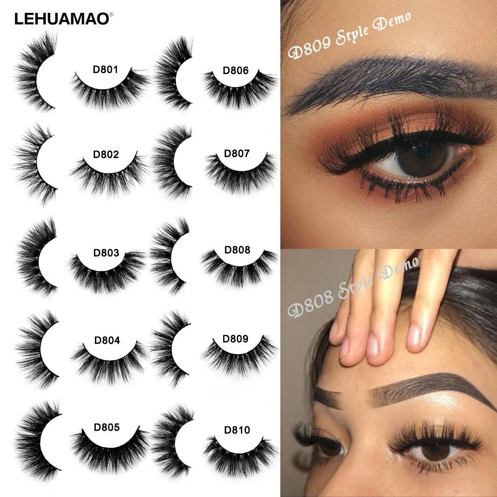 LEHUAMAO – Faux-Cils 3D Volumineux et Doux en Vison, Accessoires de Maquillage Réutilisables Épais,