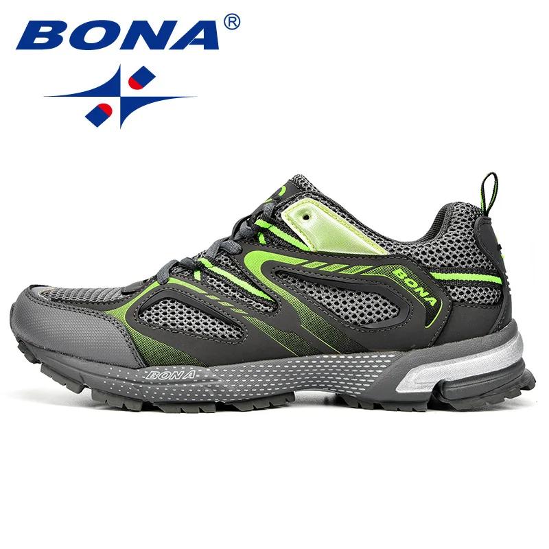 BONA nouveauté Style classique hommes chaussures de course vache fendu maille hommes chaussures de S