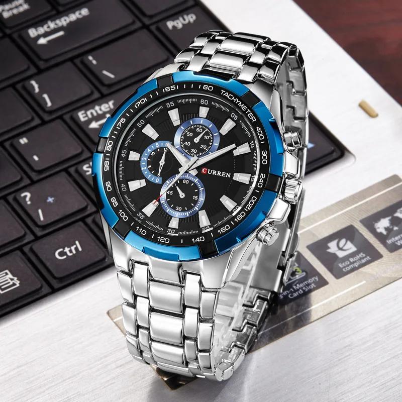 CURREN 8023 montre à Quartz pour hommes étanche Sport militaire montres homme affaires en acier inox