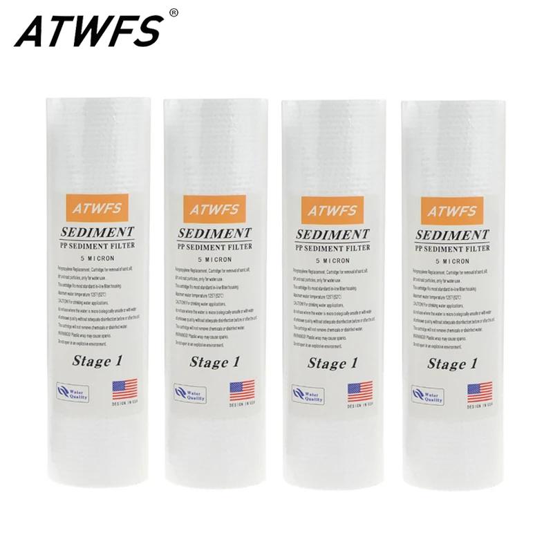 ATWFS filtre purificateur d'eau 5 microns 4x10 "ppf filtre sédiments cartouche de filtre à eau (4 pi