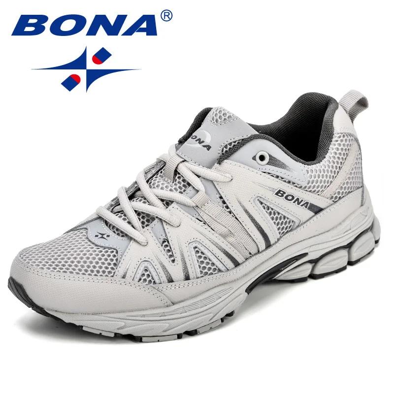BONA – chaussures de course à lacets en microfibre pour hommes, baskets de Sport en maille, souliers