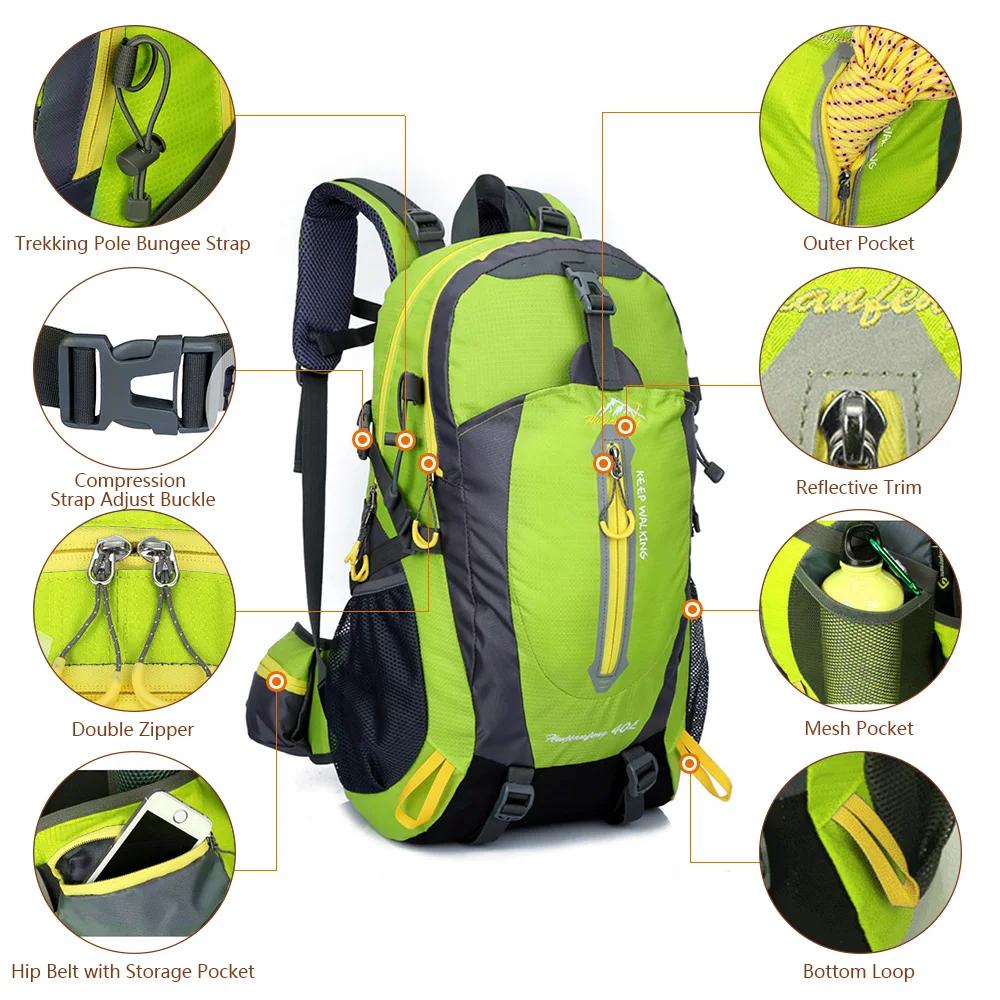 Sac à dos de voyage Water Degree pour homme et femme, sac à dos pour ordinateur portable, camping, r