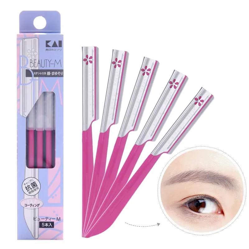 3/5 pièces femmes soins du visage rasoirs sourcil épilateur maquillage rasoir couteau sourcil épilat