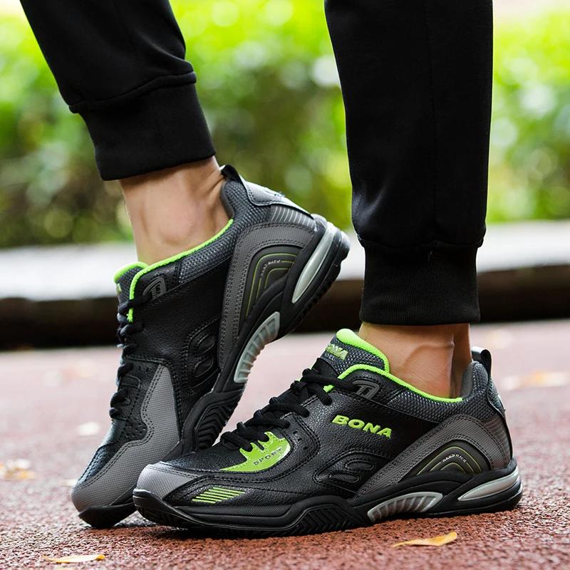 BONA nouveau Style populaire hommes chaussures de Tennis en plein air Jogging baskets à lacets homme