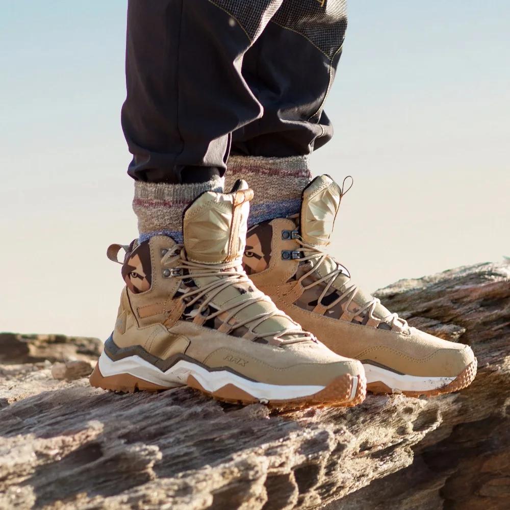 RAX-Chaussures de randonnée mi-hautes imperméables pour hommes et femmes, bottes de trekking en cuir