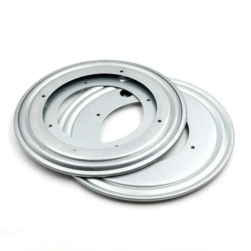 5.5/8/9/12 pouces couleur argent robuste forme ronde galvanisé paresseux Susan plateau tournant robu